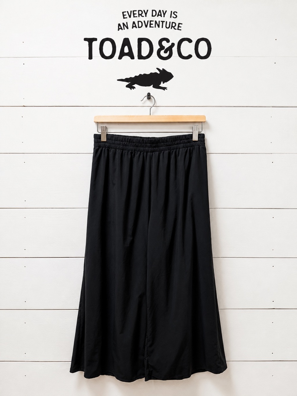 Toad&Co Wide Leg Pull-On Pants – Black – Size L